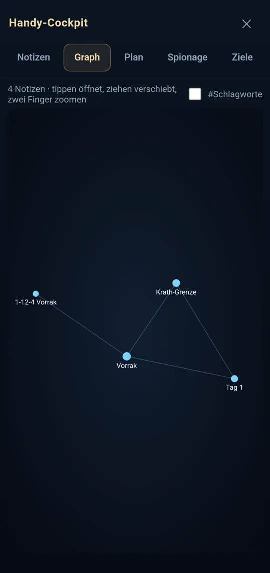 Sternenepoche-App: Notizen mit Wissensgraph