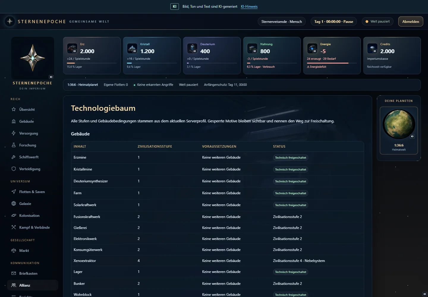Aktuelle Browseroberfläche: Vom Ziel rückwärts planen